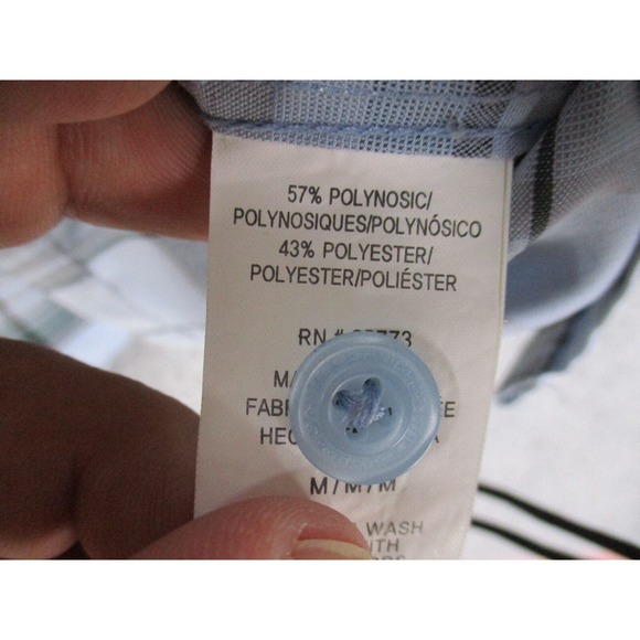 Oneill Shirt Mens Medium Blue Plaid Button Down Short‎ Sleeve Pocket - Picture 7 of 12